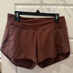 LULULEMON BROWN SPEED UP SHORT 4”